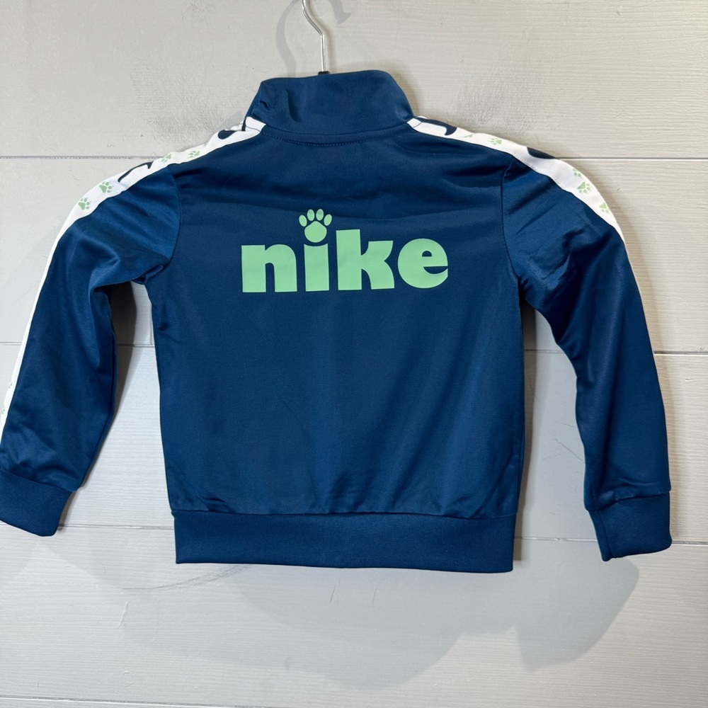 Nike Blue Track Jacket with Green Logo Size 2T - Picture 9 of 11